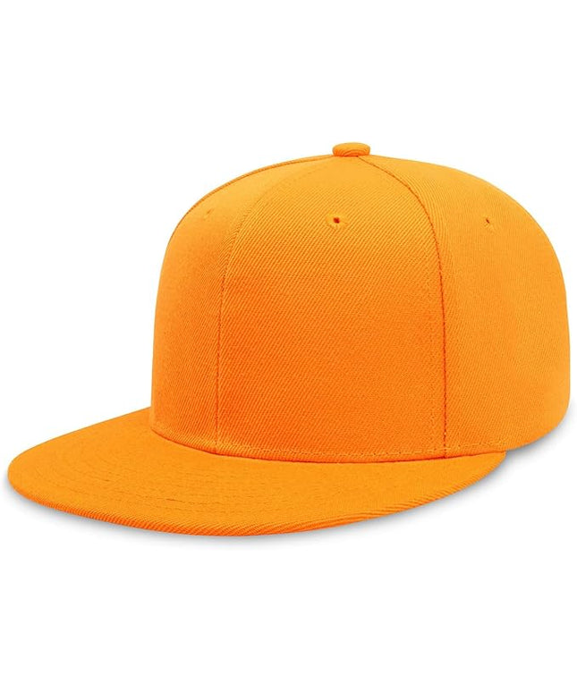 CHOK.LIDS Flat Bill Visor Classic Snapback Hat Blank Adjustable Brim High Top End Trendy Color Style Plain Tone Baseball Cap