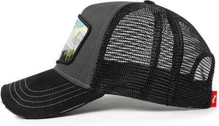 ililily Premium Howels Embroidery Vintage Baseball Cap Distressed Trucker Hat