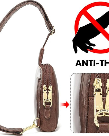INICAT Sling Bag for Women Touchscreen Small Crossbody Cell Phone Purse Fanny Pack