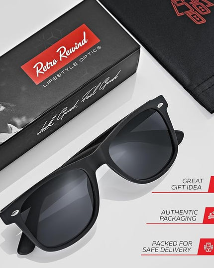 Retro Rewind Polarized Sunglasses for Men and Women - UV Protection Classic Sun Glasses