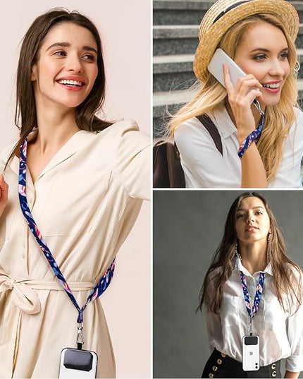 Phone Lanyards, Wrist Lanyards for Keys, Adjustable Shoulder Neck Strap,Universal Crossbody Cell Phone Lanyard for iPhone Case ID Badges,Card Holder, Car Key, and Most Smartphones (Feather)