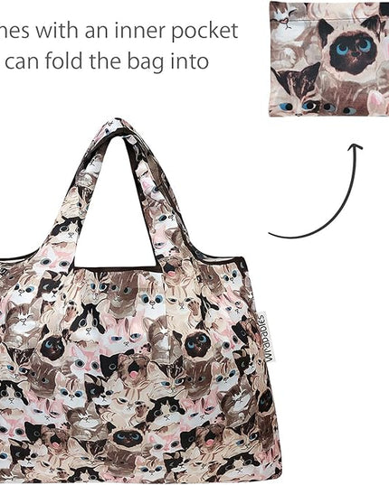 allydrew Large Foldable Tote Nylon Reusable Grocery Bags