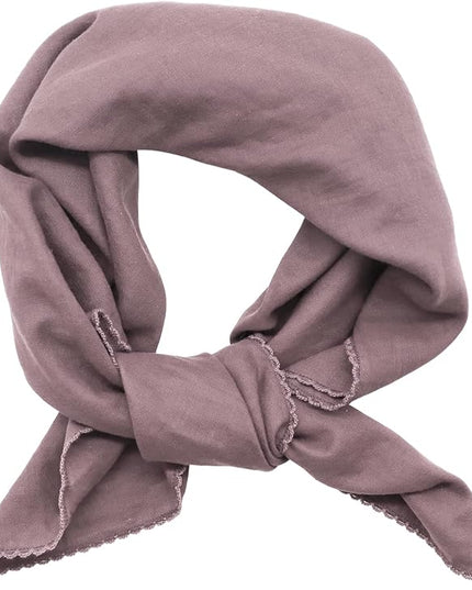 27" Cotton Hair Bandana for Women, Ladies Solid Color Neck Scarf Women's Square Scarves for Beach Dating Leisure