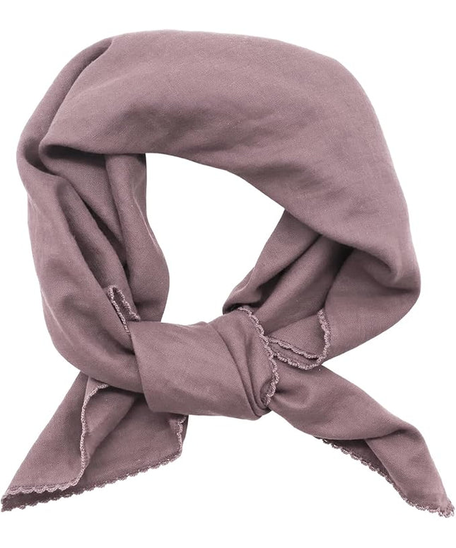 27" Cotton Hair Bandana for Women, Ladies Solid Color Neck Scarf Women's Square Scarves for Beach Dating Leisure