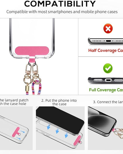 Phone Lanyard Crossbody Neck Strap with Charm Universal Adjustable Shoulder Strap Accessories