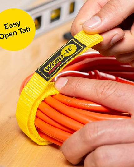 Quick-Straps by Wrap-It Storage - 18" (8-Pack) Blue - Hook and Loop Hose and Cable Organizers