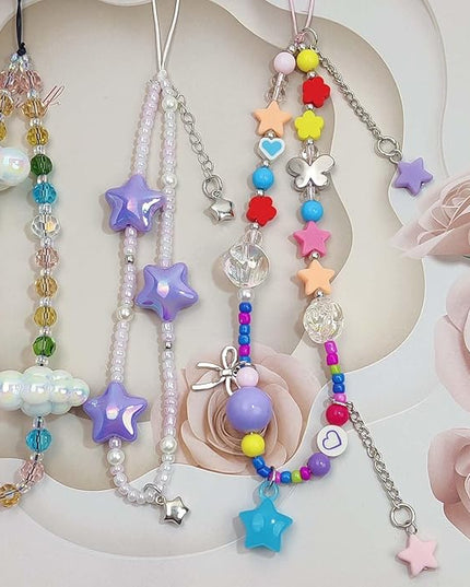 Phone Charms Cute Beaded Phone Lanyard Wrist Strap Aesthetic CellPhone Keychain Cute PhoneCharms for Women