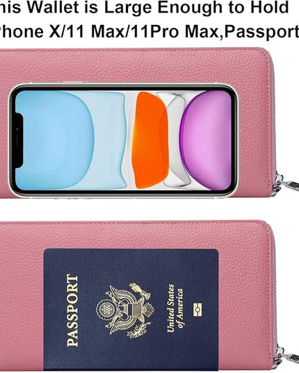 Lavemi Small Compact Women Wallet RFID Blocking Genuine Leather Bifold Purse with ID Windows