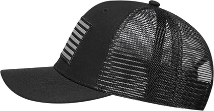AURR American Flag Trucker Hat, Patriotic Baseball Cap for Men & Women, Breathable Mesh Adjustable Snapback, USA Flag Patch