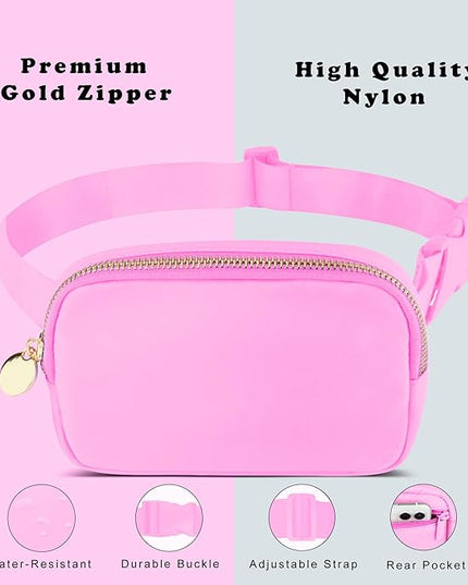 DANCOUR Pink Fanny Pack for Women – Stylish Crossbody Belt Bag, Compact Travel Waist Bag, Everyday Mini Bag, Trendy Fashion Fanny Pack, Lightweight Crossbody for On-the-Go