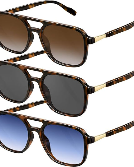 Retro Aviator Sunglasses for Women Men:Polarized Trendy Vintage 70s Rectangle Womens Shades Sun Glasses UV Protection
