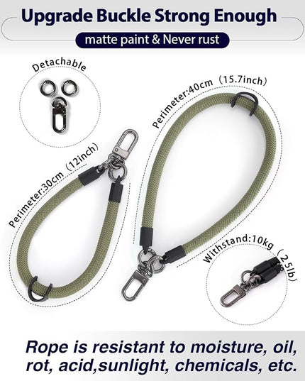 project-cb Hand Wrist Phone Strap,Phone Lanyard Patch ×2,Cell Phone Case Holder,Wristlet Strap for Key,AirPods,Camera (Green, 15.7inch)