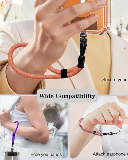 Phone Lanyard, 2 Pack Adjustable Cell Phone Lanyard Hand Phone Wrist Strap with Tether Tabs for Smartphones