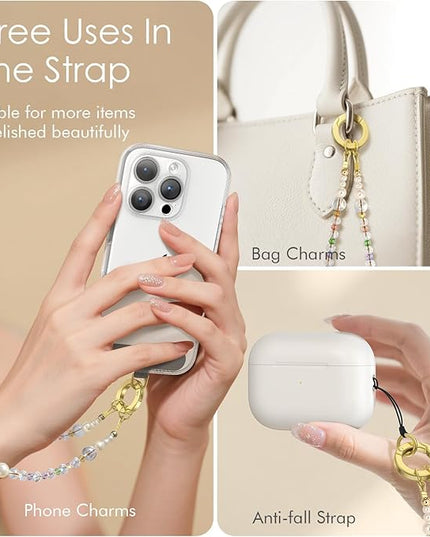 SURPHY Phone Charm, Phone Charms Strap with Tether Tab & Premium Metal Buckle, Cellphone Wrist Strap Chain