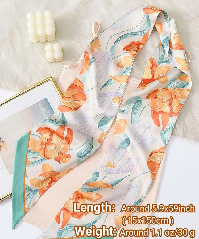 Dailyacc Hair Scarf for Women Fashion Silky Satin Headscarf Wrap Breathable Lightweight Neck Scarves For Handbag