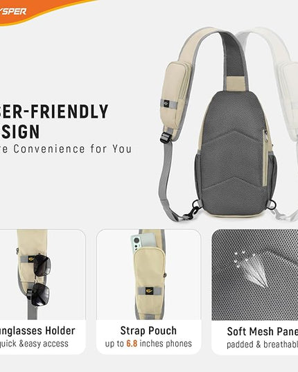 SKYSPER Sling Bag RFID Cross Body Bag Recycled Crossbody Backpack Travel Daypack