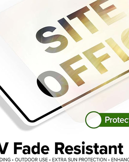 Site Office Up Right Arrow Sign, 10x7 Inches, 4 Mil Vinyl Decal Stickers Weather Resistant, Made in USA by My Sign Center