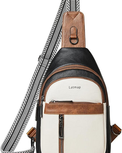 7L Sling Bag For Women Men Backpack Fanny Pack Crossbody Chest Travel Shoulder Belt Bags Purse Handbag PU Leather
