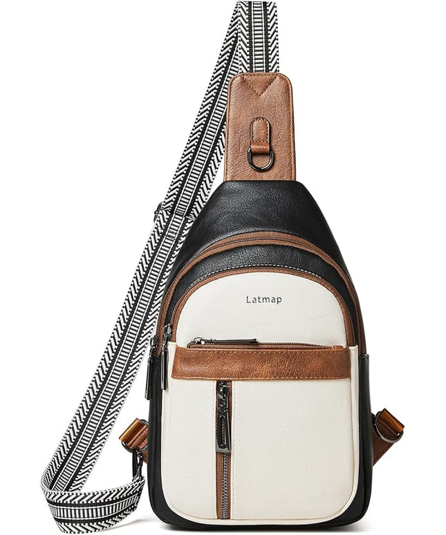 7L Sling Bag For Women Men Backpack Fanny Pack Crossbody Chest Travel Shoulder Belt Bags Purse Handbag PU Leather
