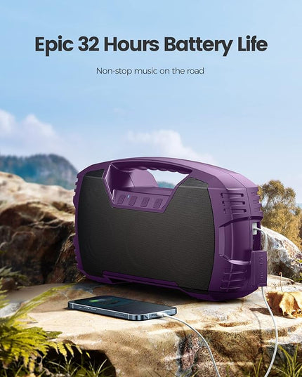 Houl Zallee IPX7 Waterproof Bluetooth Speaker, 40W Portable Wireless Speakers, 32H Playtime, Stereo Loud Sound, Deep Bass, with Handle, Bluetooth 5.0, Built-in Mic, for Party/Pool/Camping/Gifts