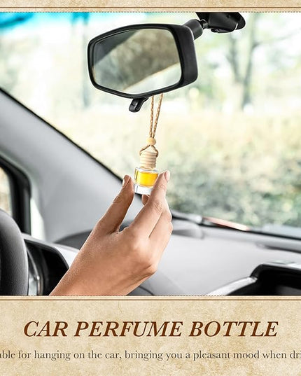 BBTO 200 Pcs Hanging Car Diffuser Bottle Bulk Empty Clear Glass Perfume Bottles Air Freshener Pendant for Essential Oils Fragrance Aromatherapy Car Interior (Diamond, Cylinder)