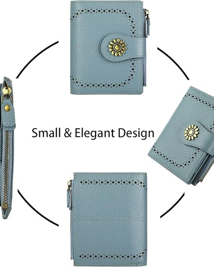 Lavemi Womens Leather Wallet Small Compact RFID Blocking Credit Card Case Purse with Zipper Pocket | Small, Compact, RFID Blocking, Zipper Pocket, Small, Compact
