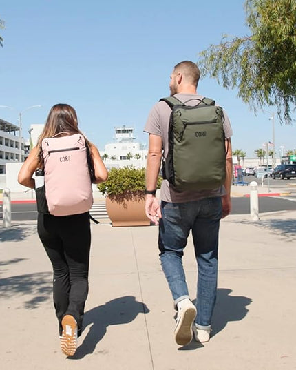 COR Surf Carry On Travel Backpack | NOW with Premium YKK Zippers | Flight Approved Carry On Laptop Backpack with Secret Passport Pockets | The Island Hopper (28L, Army Green)