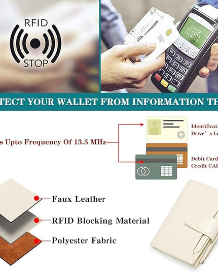 FALAN MULE Small Wallet for Women Leather Bifold Compact RFID Blocking Small Womens Wallet Purse