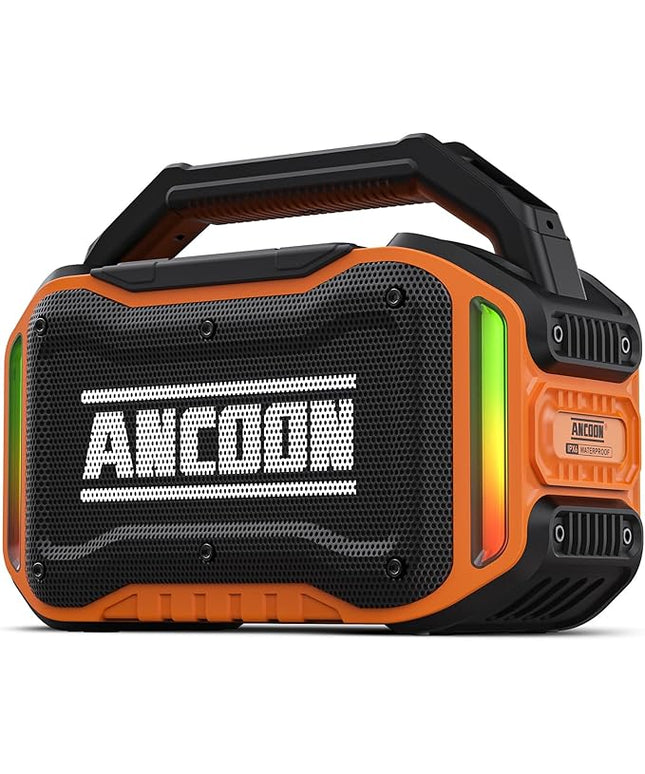 Speakers Bluetooth Wireless: 80W(Peak) Loud Speaker with Bass, 20H Playtime, IPX6 Waterproof, Large Jobsite Speakers for Work, Outdoor, Workshop, Garage, Portable Speaker with TWS (Orange)