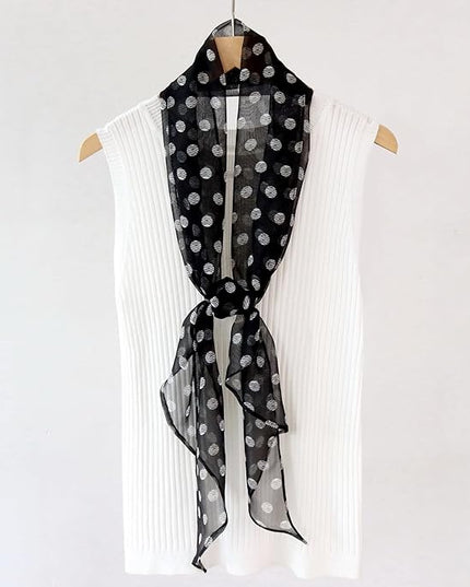 JERLA Women 100% Mulberry silk Scarf Long Large Lightweight Scarves Fashion Women Soft polka dot Print Neckerchief