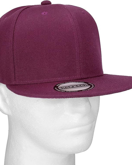 Classic Snapback Hat Cap Hip Hop Style Flat Bill Blank Solid Color Adjustable Size