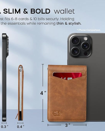 Zitahli Wallet for Men-6 Slots ID Window-Mens Wallets-Slim Wallet Classic Spring Money Clip RFID Blocking-Gift for Men
