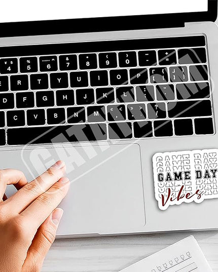 (3PCS) Game Day Vibes Football Sticker Decals Football Accessories Football Lover, Waterproof Vinyl Decal for Laptop Mug Tumbler Scrapbook Water Bottle Phone Case, Size 3" x 2.6 "