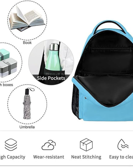 Fashion Sky Blue Backpack Lightweight Large Capacity Laptop Daybag for Travel Work