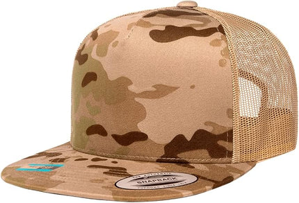 Yupoong 5-Panel YP Classic Trucker Cap | High Profile Flat Visor Snapback | OSFM | Bulk Packs Available
