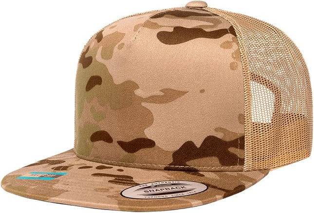 Yupoong 5-Panel YP Classic Trucker Cap | High Profile Flat Visor Snapback | OSFM | Bulk Packs Available
