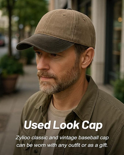 XXL Oversize Washed Denim Baseball Cap,Low Profile Jean Sports Cap for Big Heads 23.5"-25.5",Large Pigment Dyed Dad Hat