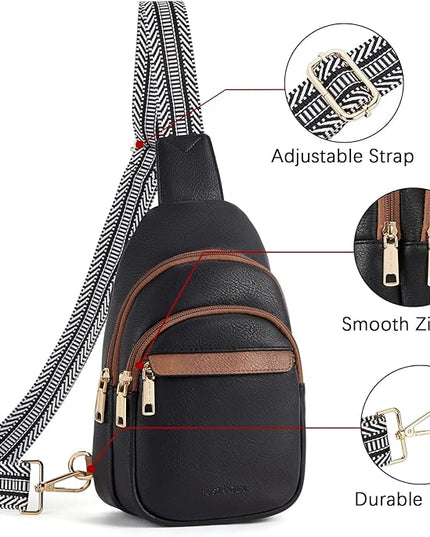 BOSTANTEN Small Sling Bag for Women Leather Crossbody Bags Fanny Pack Chest Bag for Travel