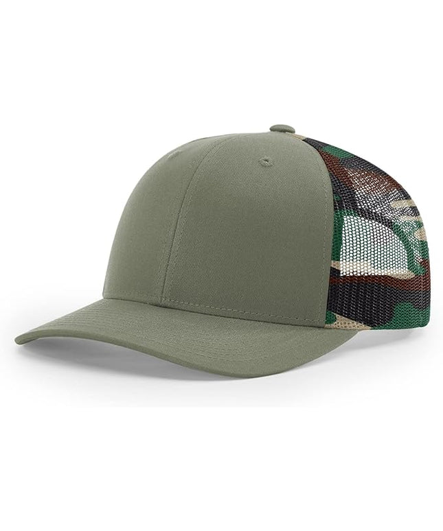 Richardson 112 Trucker Hat - Premium Adjustable Snapback Hat - Structured Six Panel Richardson Blank Caps