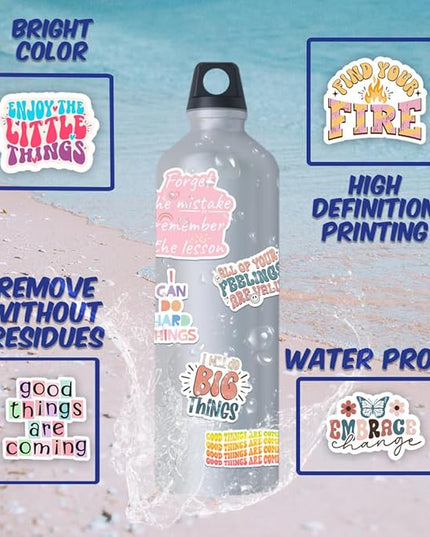 300PCS Motivational & Affirmation Stickers – for Vision Board, Positive Inspirational Decals for Water Bottles, Laptops, Planners, Journals, Scrapbooks & Teachers