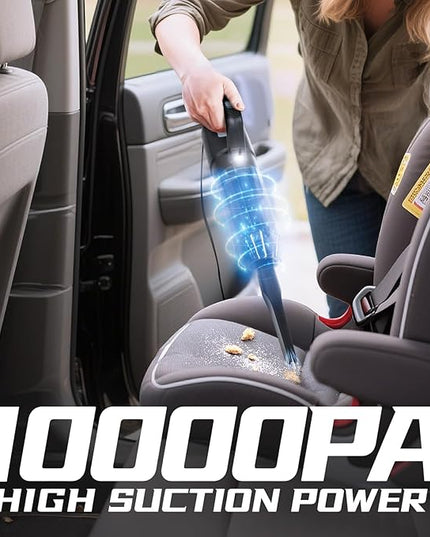 Car Cleaning kit, Car Interior Detailing kit with 10000pa Car Vacuum Cleaner, Wheel Brush, Windshield Cleaner Tool, Microfiber Towel, Wash Mitt, Interior and Exterior Car Wash kit with Bag
