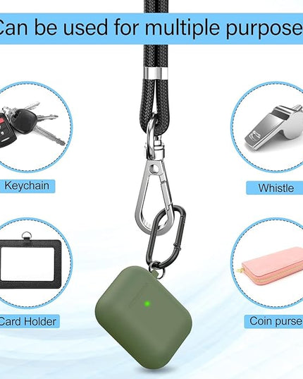 takyu Cell Phone Lanyard, Crossbody Phone Lanyard 1 Pack Adjustable Neck Strap and 1 Pcs Phone Wrist Strap with 2x Phone Tether Patches for Most Smartphones-Black