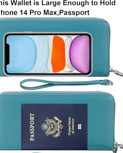 Lavemi Small Compact Women Wallet RFID Blocking Genuine Leather Bifold Purse with ID Windows