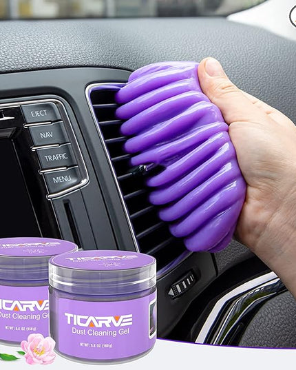 TICARVE 2Pack Cleaning Gel for Car Putty Car Vent Cleaner Cleaning Putty Gel Auto Tools Car Interior Cleaner Dust Mud for Cars and Keyboard Cleaner Slime Purple (320g/11.2oz)