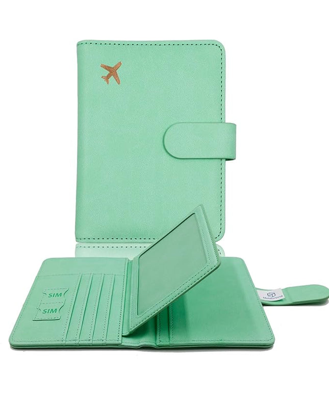 Melsbrinna Rfid Passport Holder for Travel women/Men, Cute Passport Wallet Rfid Blocking Card Slots, Rfid Passport Cover/CaseTravel Wallet, Passport Book Holder (1, Green3)