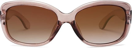 SOJOS Vintage Square Sunglasses for Women Polarized UV Protection Havana Frame SJ2111