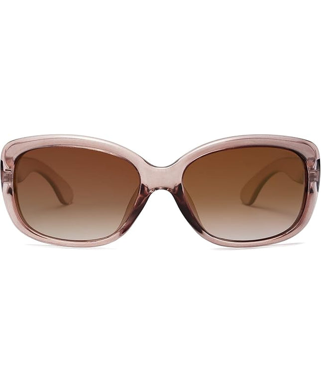 SOJOS Vintage Square Sunglasses for Women Polarized UV Protection Havana Frame SJ2111