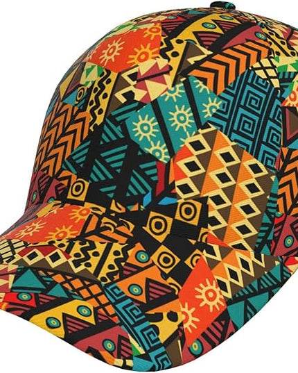 African Ethnic Tribal Style Baseball Cap for Men Women, Fashion Adjustable African Hat Casual Trucker Hats Sun Caps