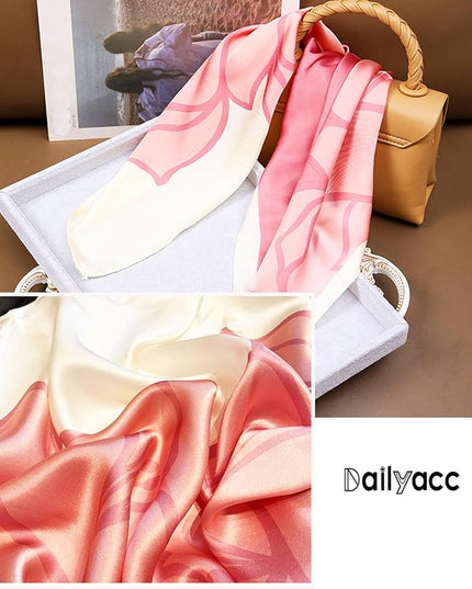 Dailyacc Hair Bandanas Scarf For Women Lightweight Fashion Neck Silk Satin Head Scarves For Sleeping Handbags Scarf