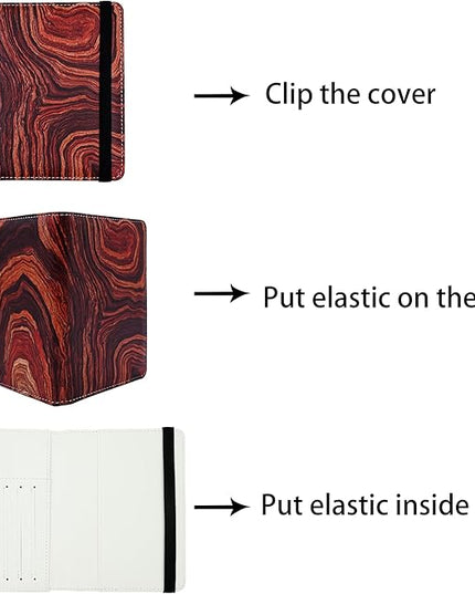 Passport Holder for Women and Men PU Leather Passport Cover for Travel (Wood Print)